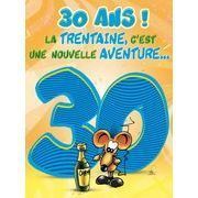 Carte Maxi Ze Souris - 30 ans! La trentaine c'est une nouvelle aventure... - 30x40 cm